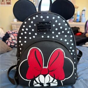 Loungefly Black and White Minnie Mouse Backpack